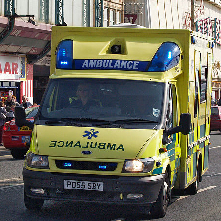 Britisk ambulanse. Kilde: Wikimedia Commons.