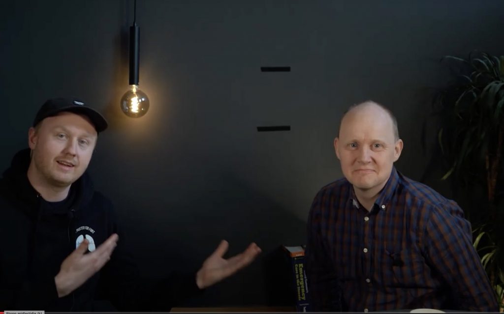 Ole Kristian Andreasen (til venstre) med Robert Bentehaugen. Foto: Screenshot fra YouTube