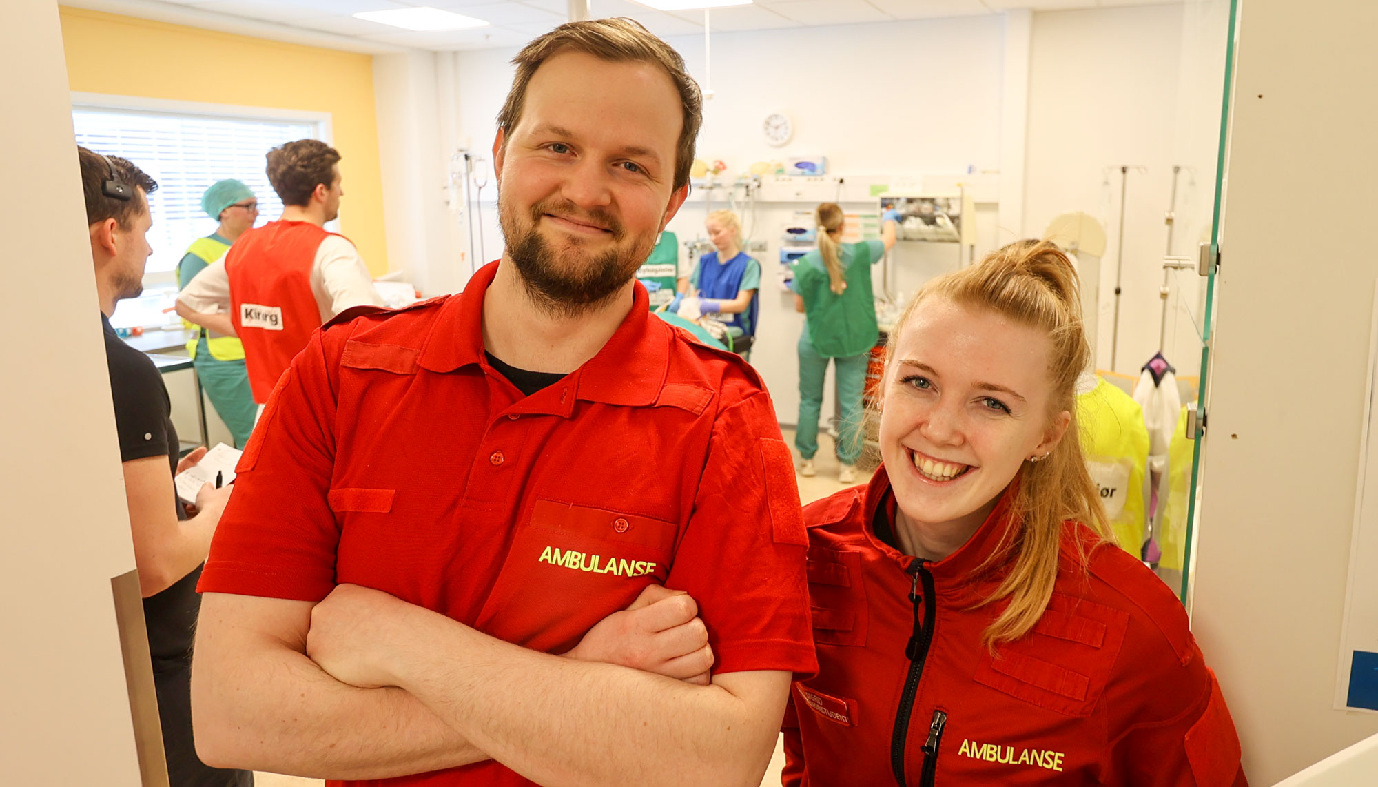 Sigrid Stølvold og Jon Henrik studerer paramedisin på NTNU Gjøvik. Foto: Jørn Finsrud.